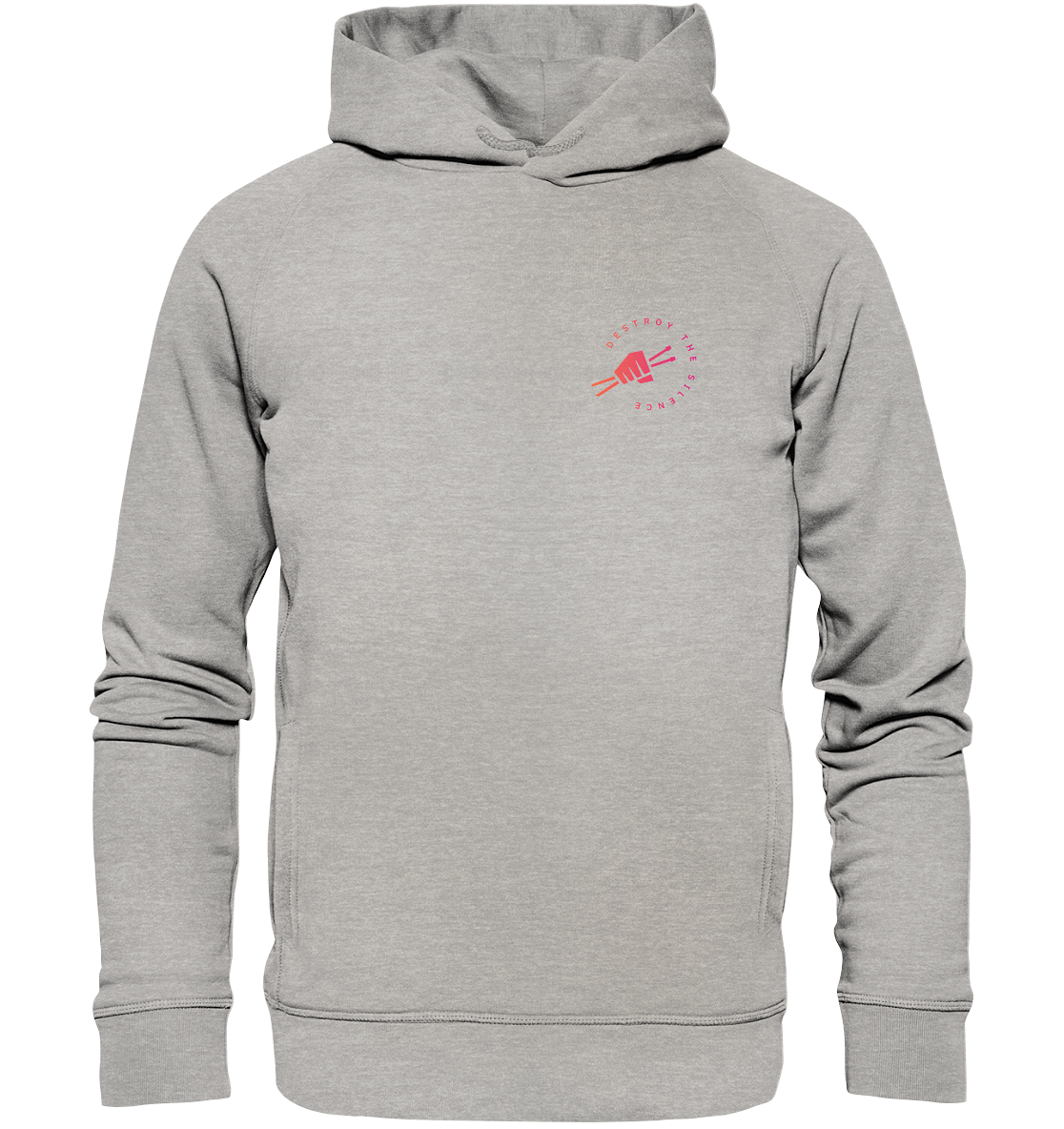 Organic Fashion Hoodie "Destroy The Silence" (klein)